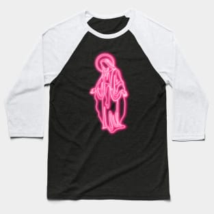 Pink Neon Virgin Mary Baseball T-Shirt